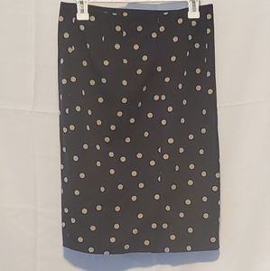 Ann Taylor Poka Dot Navy and Tan Skirt Size 4
